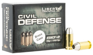 Liberty Ammunition CD 45ACP BC CD 45 ACP BC Civil Defense Ammunition Brass Case 20Ct.
