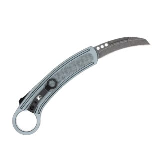 COBRATEC CTGYK-LH GREY KARAMBIT D2 STONEWASH LEFT HAND