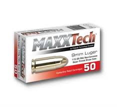 MAXXTECH PTGB9MMB 9MM 115GR FMJ 50RDS
