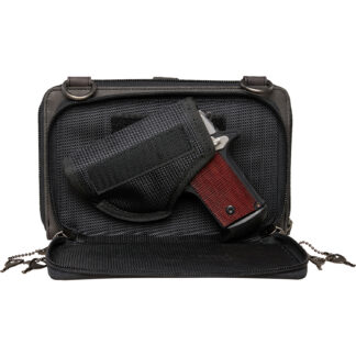 Concealed Carry Millie Leather Crossbody Organizer by Lady Conceal - Small Black