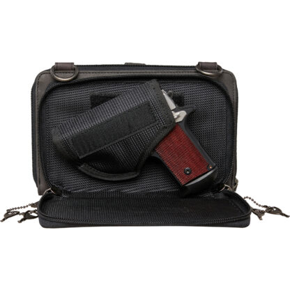 Concealed Carry Millie Leather Crossbody Organizer by Lady Conceal - Small Black