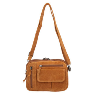 Concealed Carry Hadley Suede Crossbody by Lady Conceal - Chestnut
