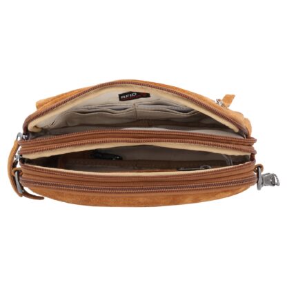Concealed Carry Hadley Suede Crossbody by Lady Conceal - Chestnut