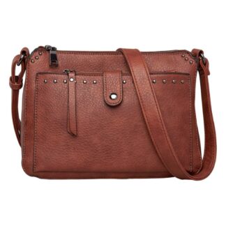 Concealed Carry Kinsley Crossbody with RFID Slim Wallet by Lady Conceal - Mahogany