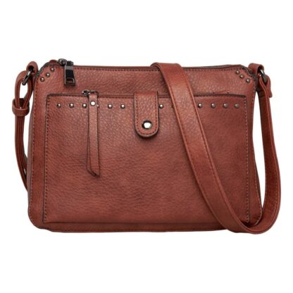 Concealed Carry Kinsley Crossbody with RFID Slim Wallet by Lady Conceal - Mahogany