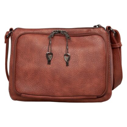 Concealed Carry Kinsley Crossbody with RFID Slim Wallet by Lady Conceal - Mahogany