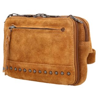Concealed Carry Kailey Leather Fanny Pack/Sling by Lady Conceal - Chestnut Suede