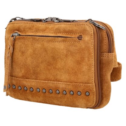 Concealed Carry Kailey Leather Fanny Pack/Sling by Lady Conceal - Chestnut Suede
