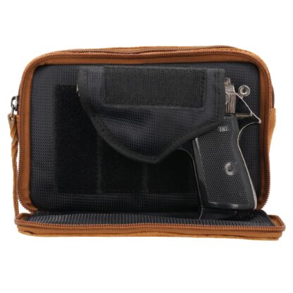 Concealed Carry Kailey Leather Fanny Pack/Sling by Lady Conceal - Chestnut Suede