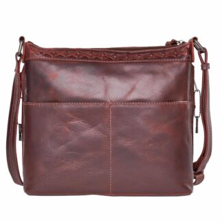 Concealed Carry Faith Leather Crossbody by Lady Conceal - Dark Mahogany