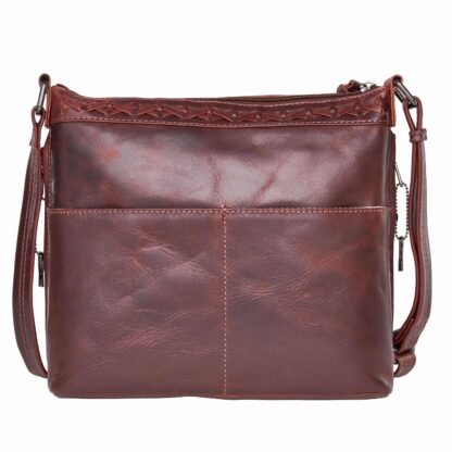 Concealed Carry Faith Leather Crossbody by Lady Conceal - Dark Mahogany
