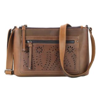 Concealed Carry Brynlee Leather Crossbody by Lady Conceal - Distressed Brown