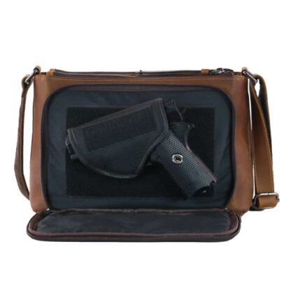 Concealed Carry Brynlee Leather Crossbody by Lady Conceal - Distressed Brown