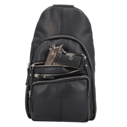 Concealed Carry Weston Lambskin Sling by DS Conceal - Black