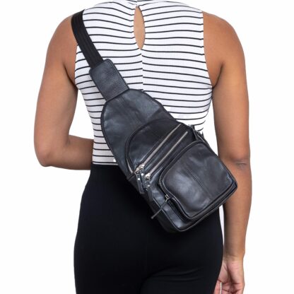 Concealed Carry Weston Lambskin Sling by DS Conceal - Black