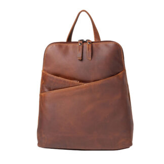Concealed Carry Jayden Leather Backpack by Lady Conceal - Cognac