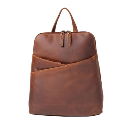 Concealed Carry Jayden Leather Backpack by Lady Conceal - Cognac