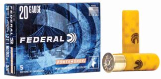 Federal Power-Shok 20Ga., 2.75", 3/4oz, Rifled Slug, 5Rd. Box