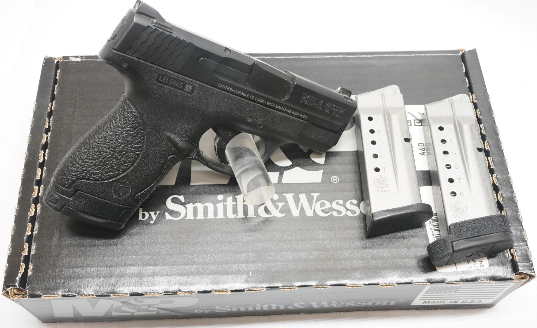 USED S&W M&P9 Shield 9MM S/N LEL5545 3-Mags & BOX