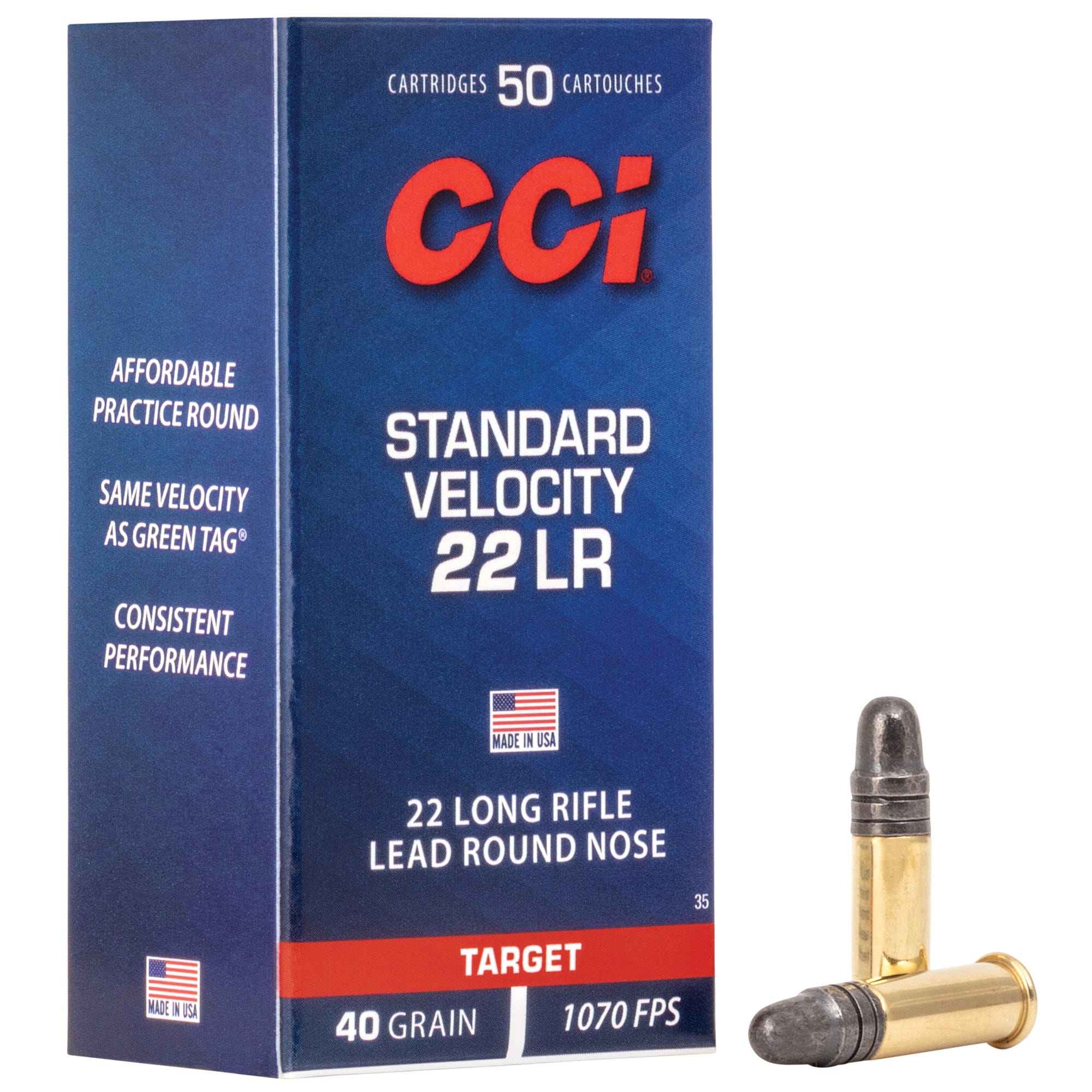 CCI Standard Velocity 22LR,40Gr.,Lead Round Nose,50Rd. Box