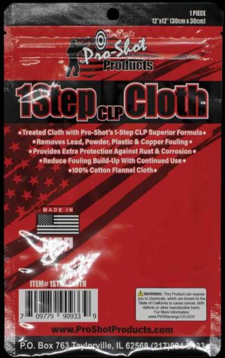 PRO-SHOT 1STEP*CLOTH 12X12 CLOTH TREATED WITH 1 STEP AND SEALED IN FOIL BAG